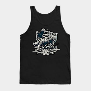 Retro Vintage Wolf and Raven Tank Top
